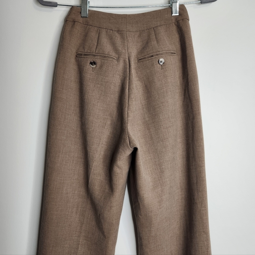 Aritzia Wilfred Ibiza High Rise Pleated Trouser Pants Size 4 In Heather Bisque - Picture 10 of 16